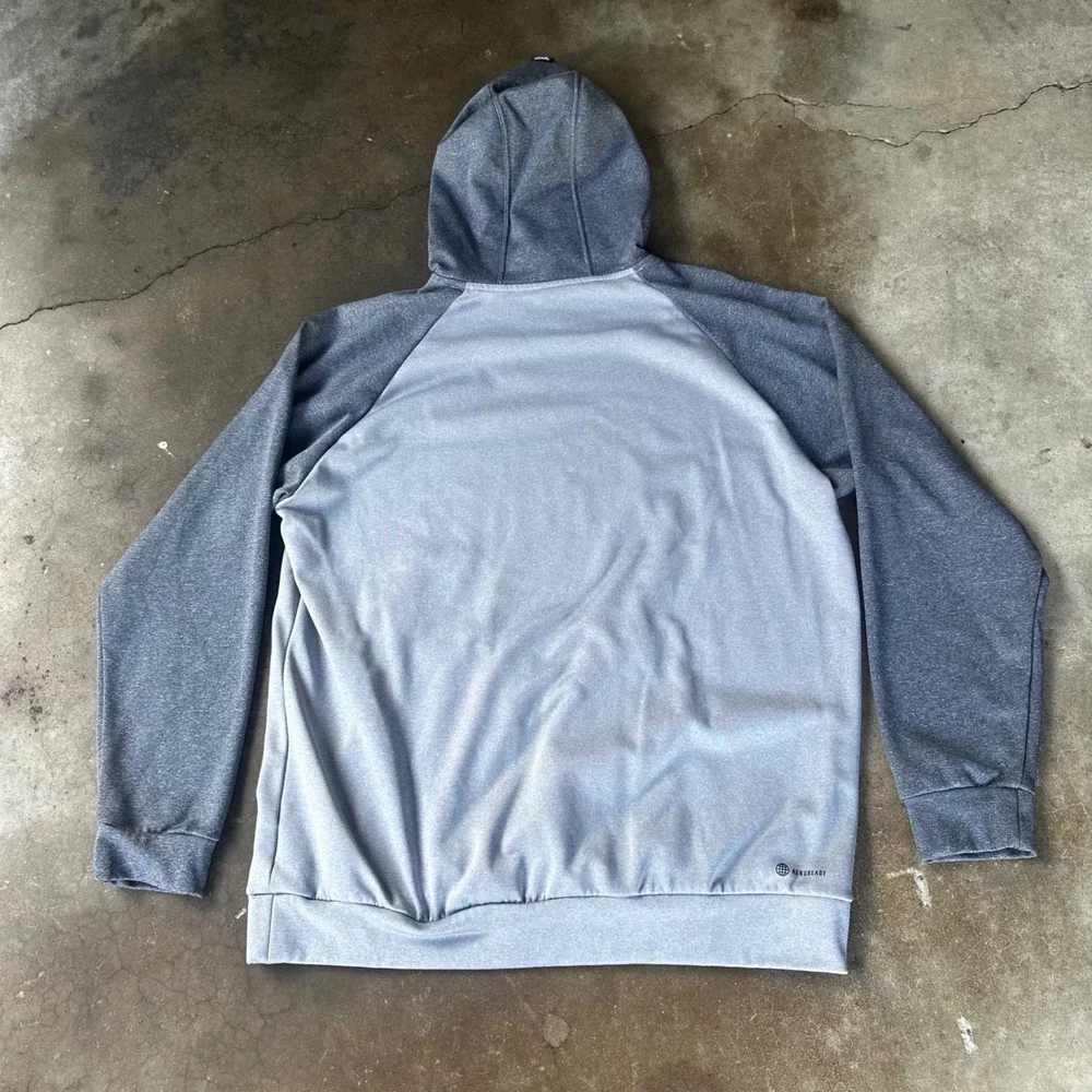 Adidas Hoodie Mens XL Gray Excellent Aeroready Training Camo Logo Sweatshirt